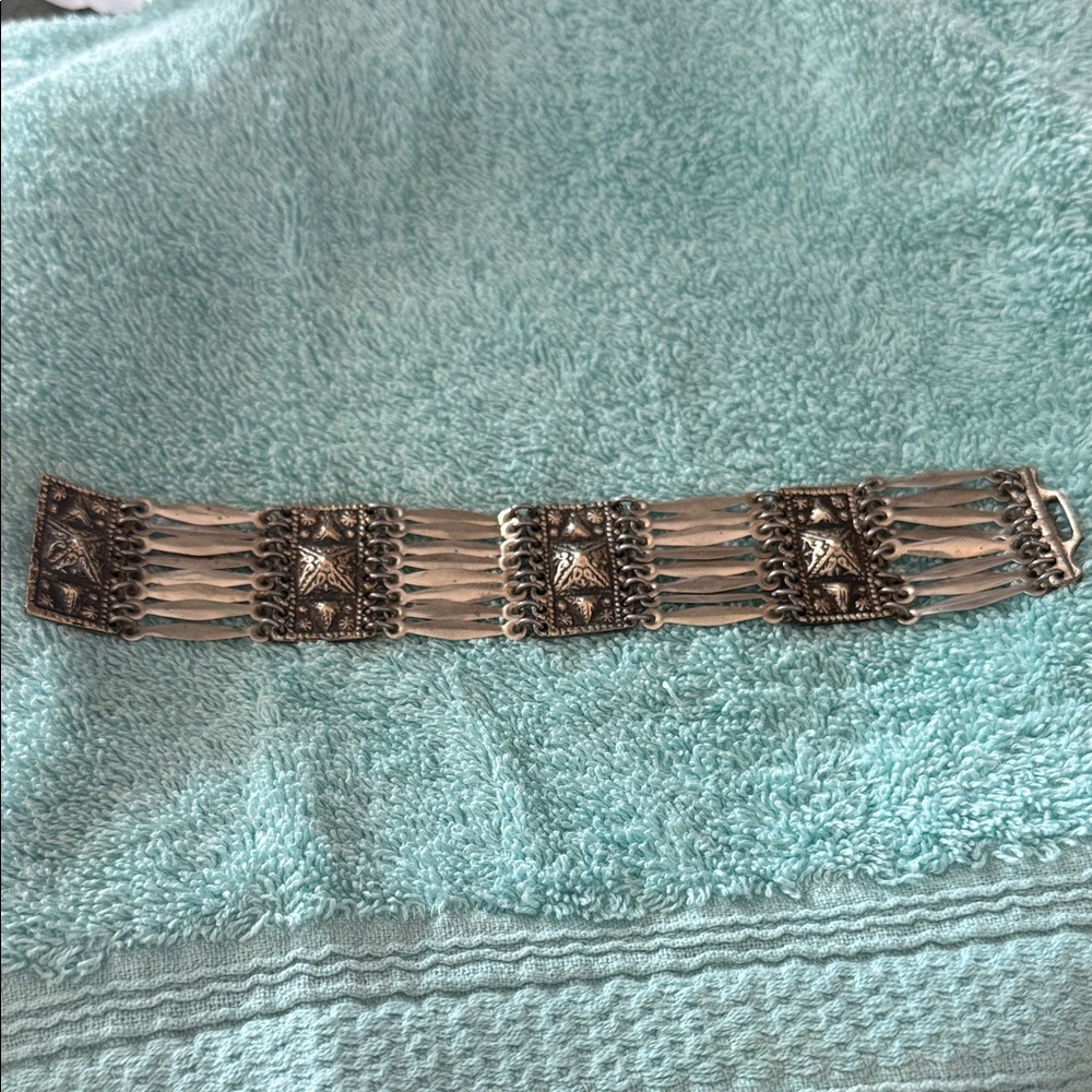 Taxco Silver Geometric Bracelet
